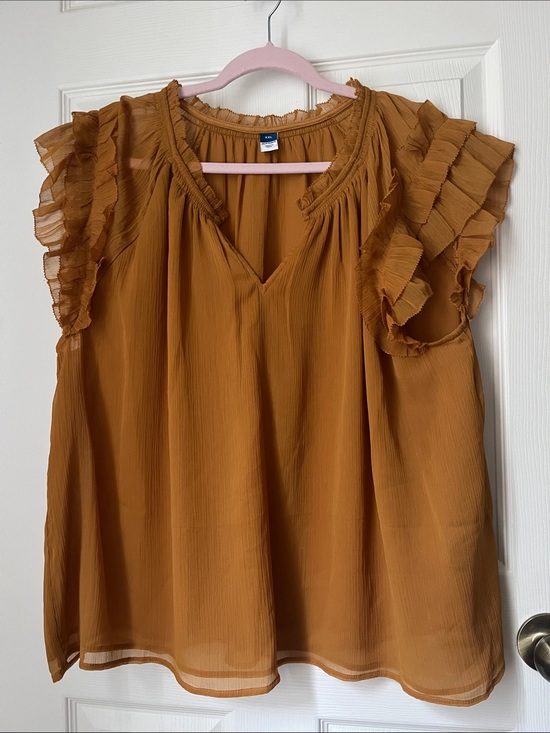 Old Navy Tops - Women’s Ruffle Sleeve Blouse - Mustard
